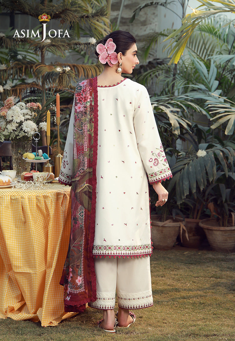 AJMUB-10 Embroidered Cambric Unstitched 3 Pcs