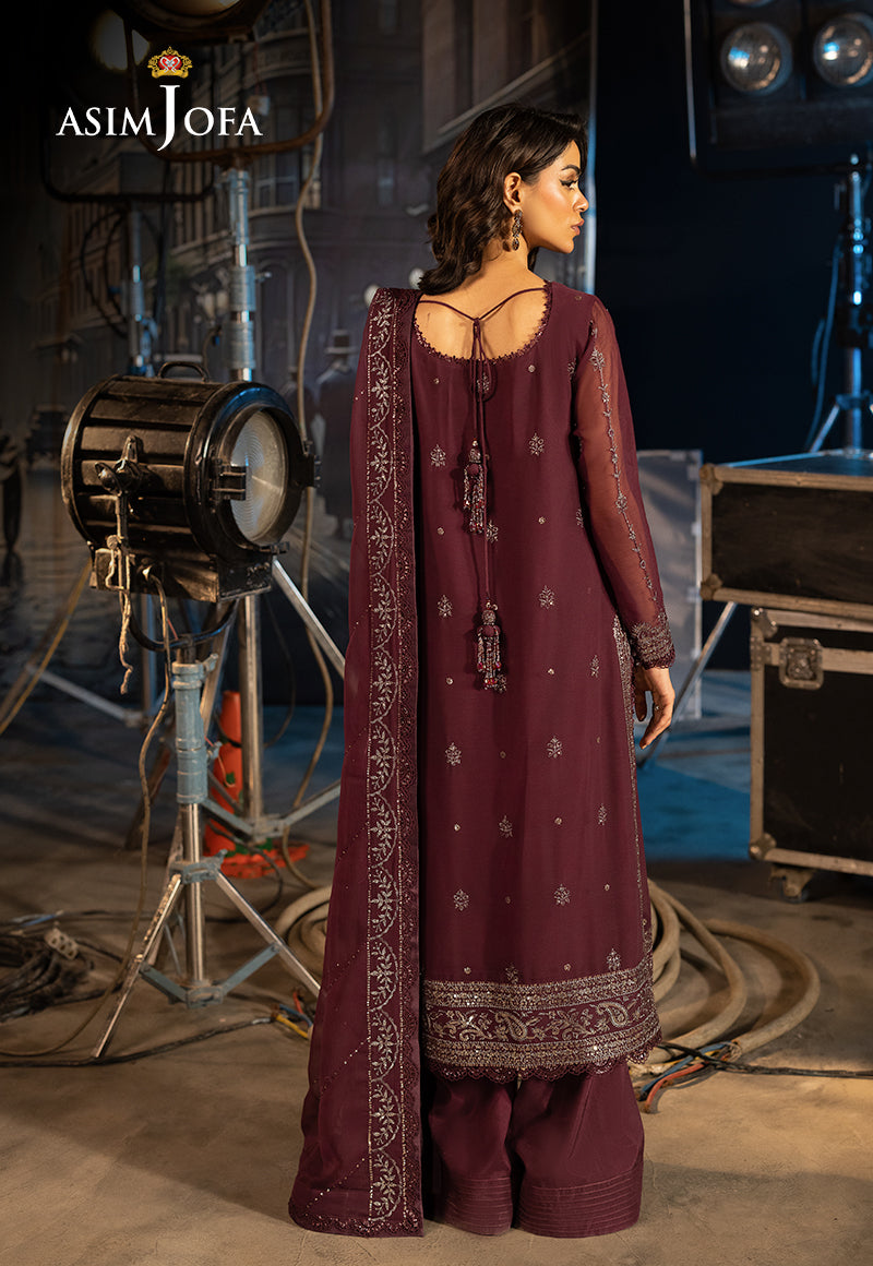 AJLFFD-06 Embroidered Chiffon Stitched 3 PCS
