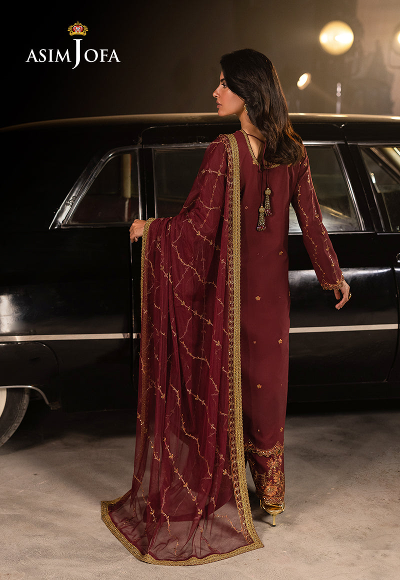 AJLFFD-04 Embroidered Silk Stitched 3 PCS