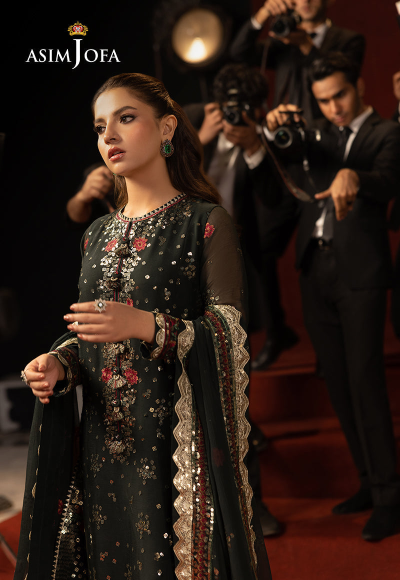 AJLLFD-17 Embroidered Chiffon Stitched 3 PCS