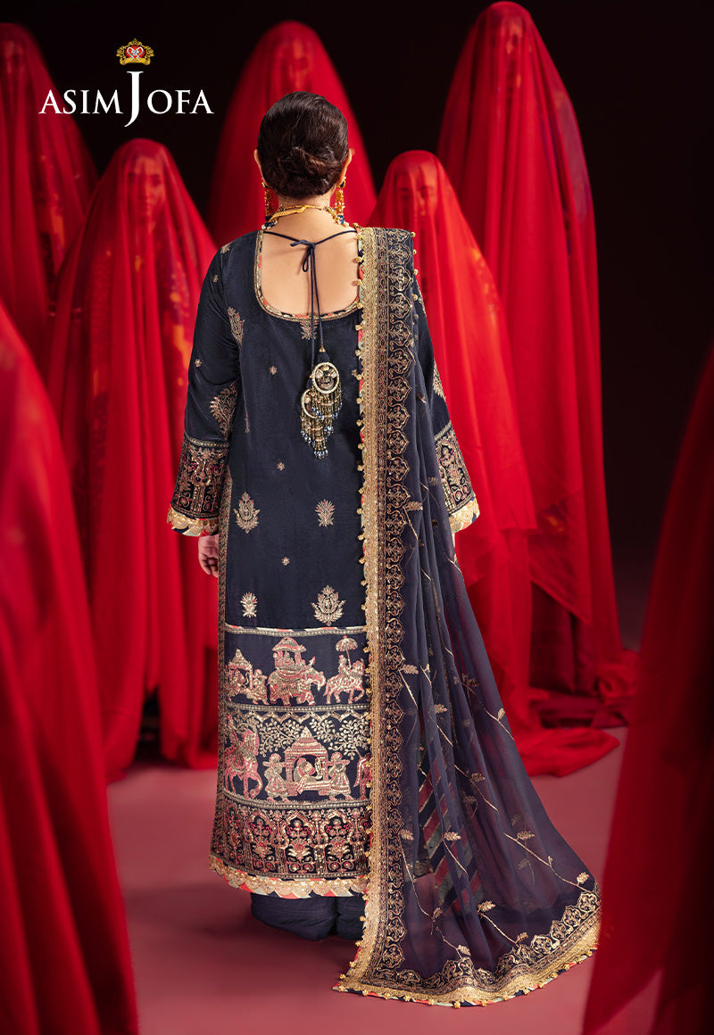 AJMVD-11 EMBROIDERED VELVET STITCHED 3 PCS