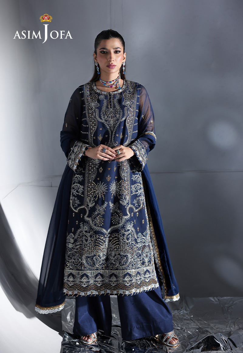 AJUEVD-20 EMBROIDERED CHIFFON Stitched 3 PCS Luxury Pakistani Dresses