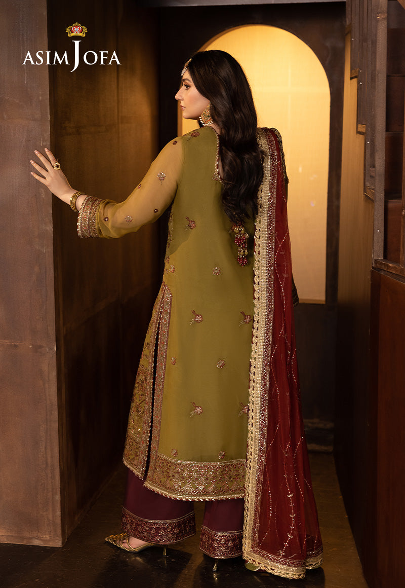 AJFOD-07 EMBROIDERED CHIFFON STITCHED 3 PCS