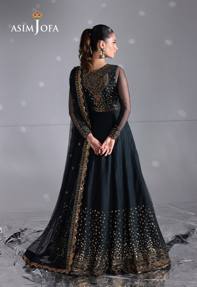 AJUEV-16 EMBROIDERED NET UNSTITCHED 3 PCS