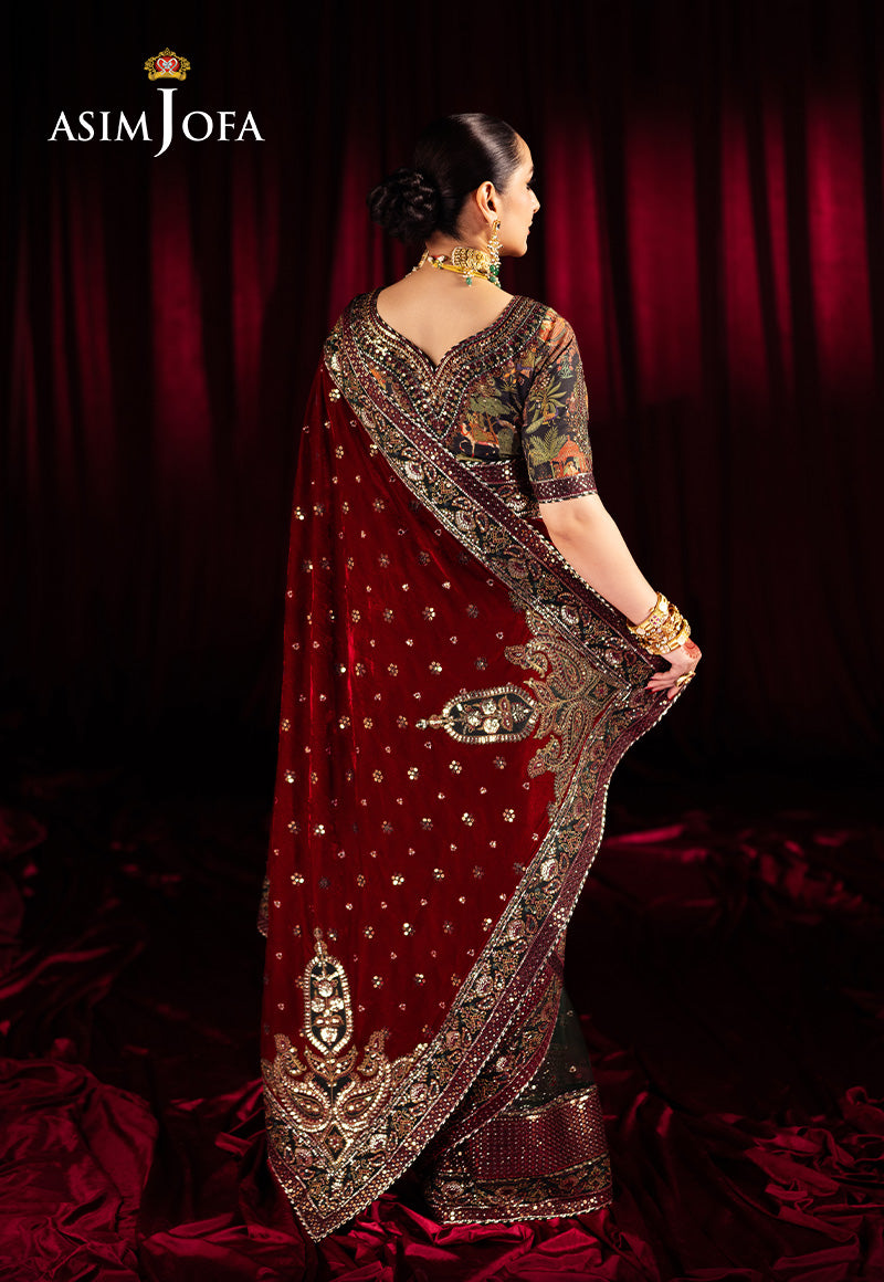 AJMVD-08 EMBROIDERED VELVET STITCHED 2 PCS