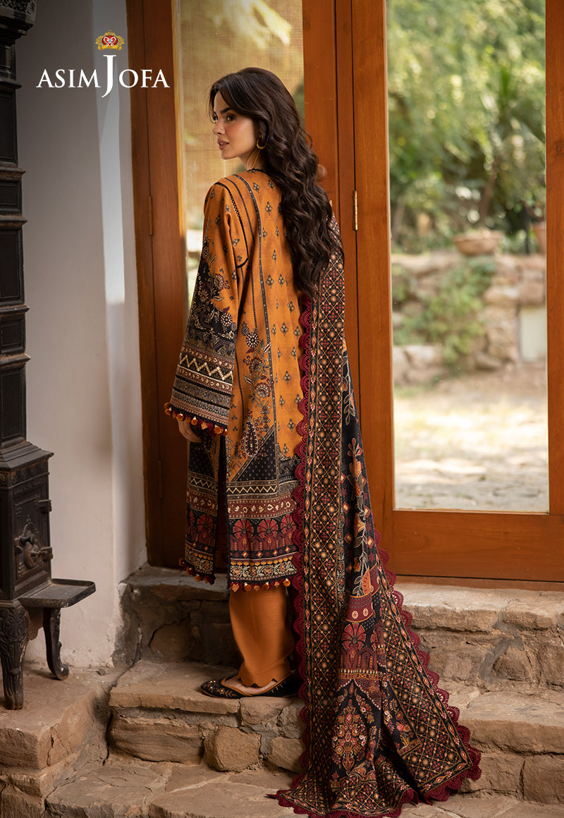 AJUWD-07 EMBROIDERED KHADDAR 3 Pcs