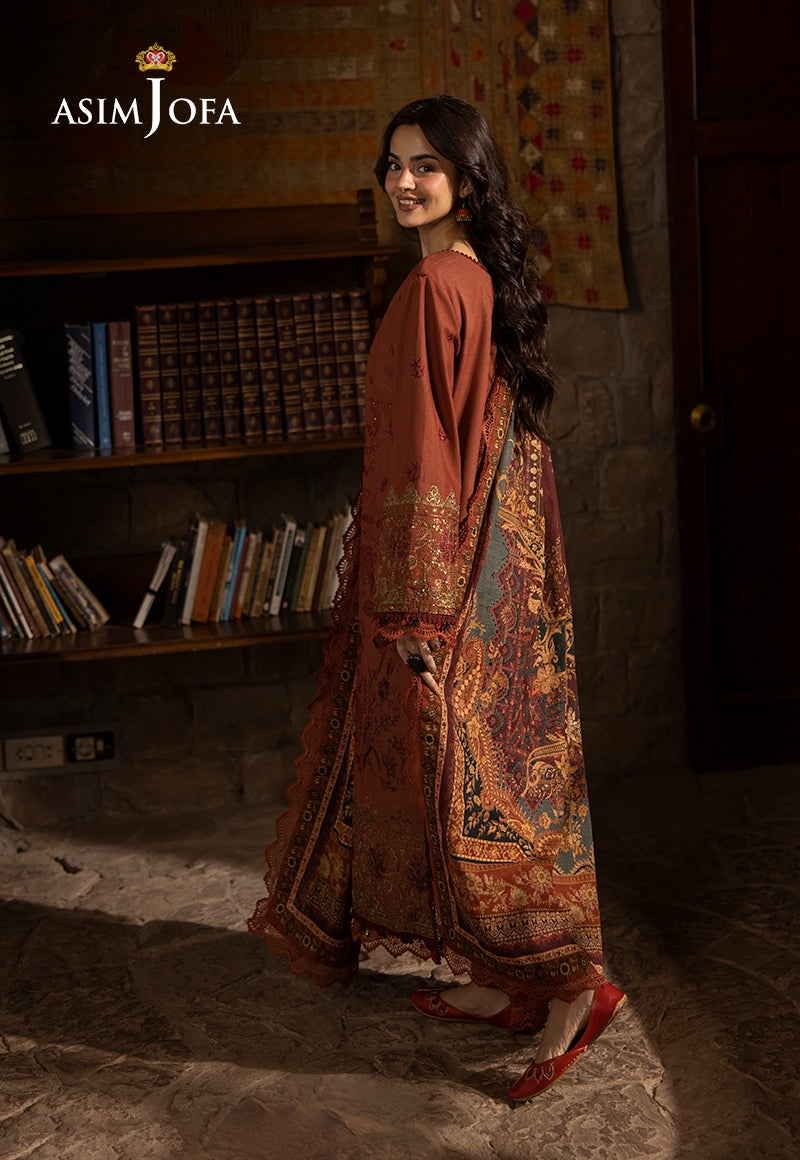 AJUW-15 EMBROIDERED KHADDAR 3 Pcs