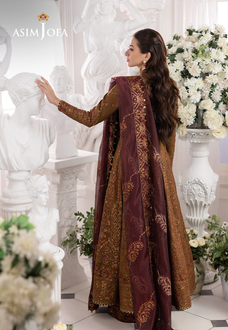 AJIZLD-13 EMBROIDERED SPUN RAW SILK STITCHED 3 PCS