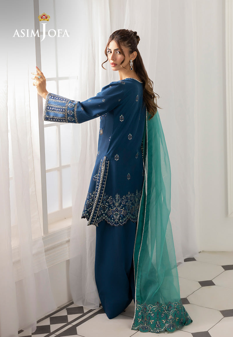 AJIZL-18 EMBROIDERED SILK UNSTITCHED 3 PCS