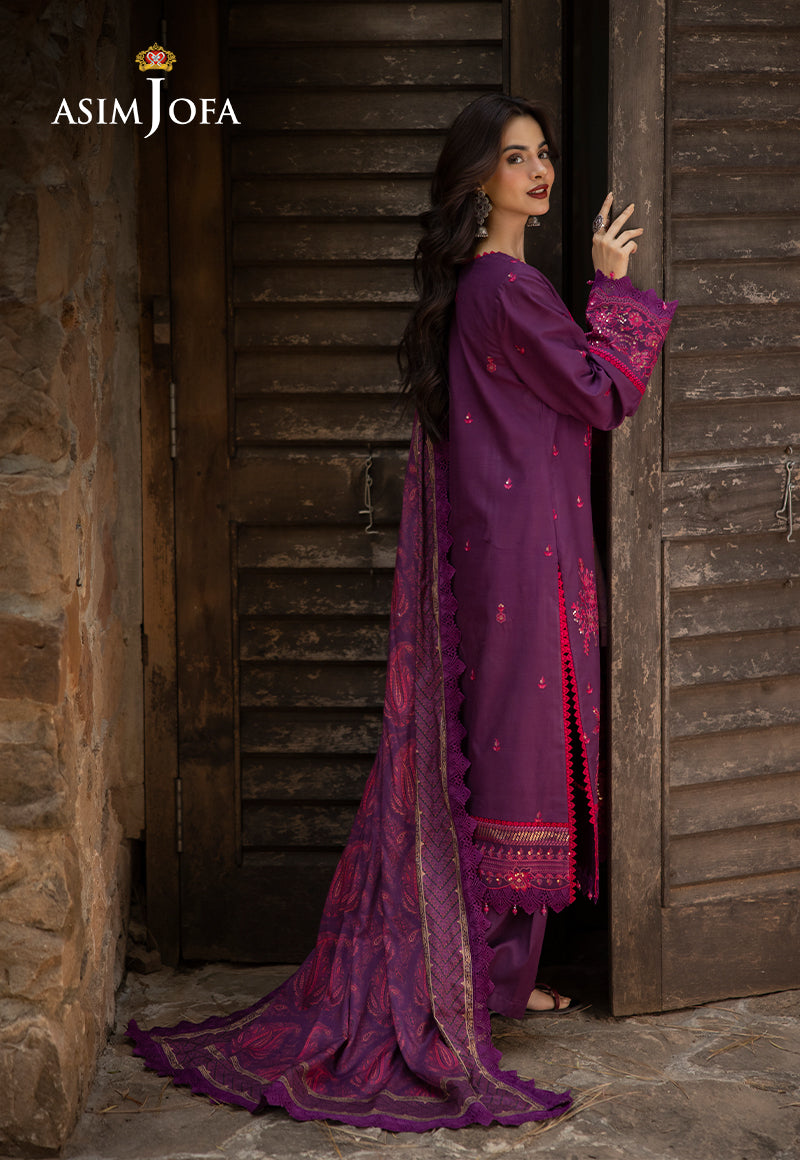 AJUWD-29 EMBROIDERED VISCOSE 3 Pcs