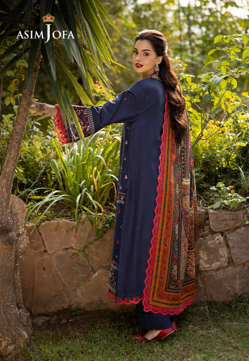 AJUW-14 EMBROIDERED KHADDAR 3 Pcs