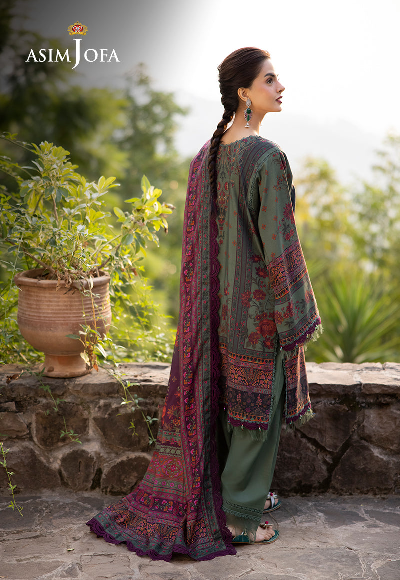 AJUWD-17 EMBROIDERED STITCHED 3 PCS