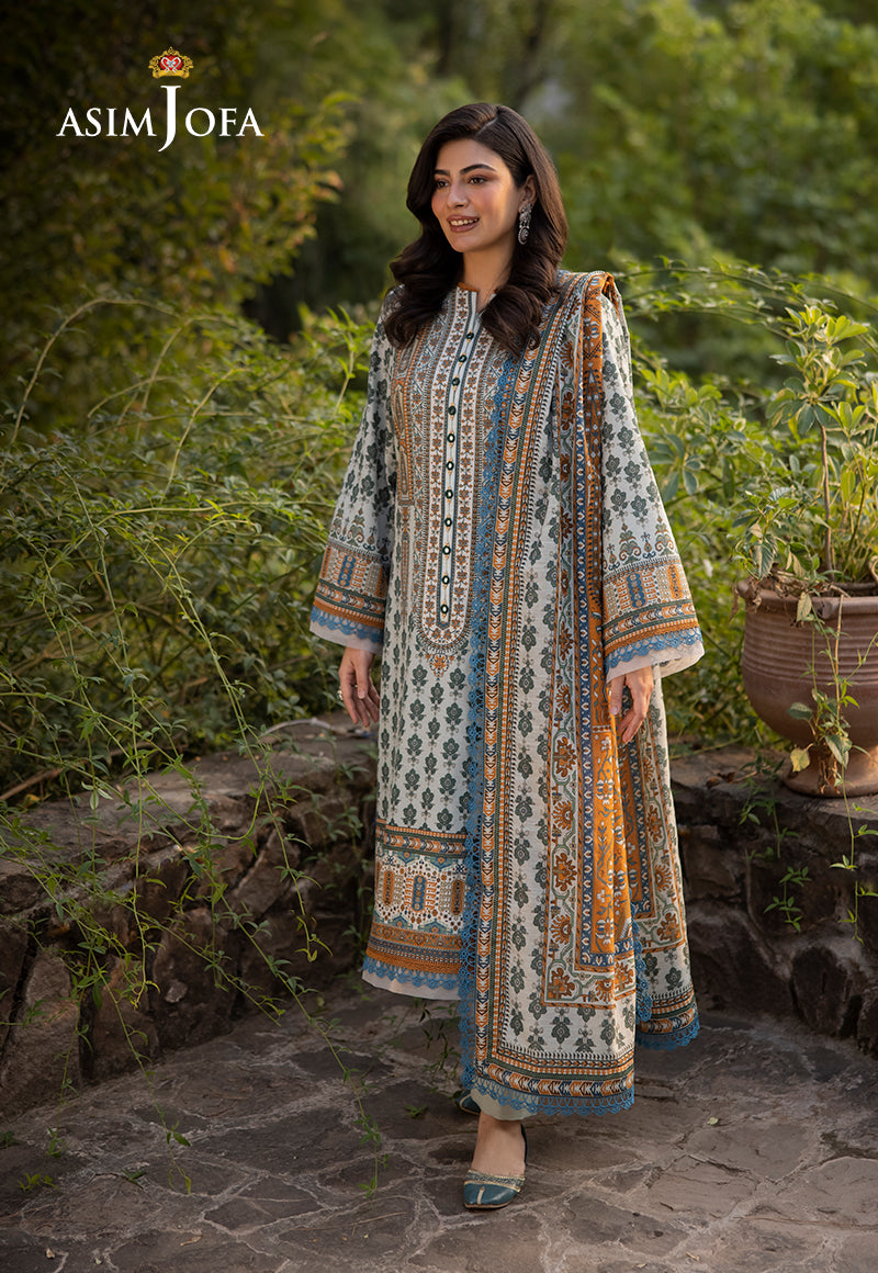 Ajso-253 Unstitched 3 Pcs Shirt Dupatta Trouser