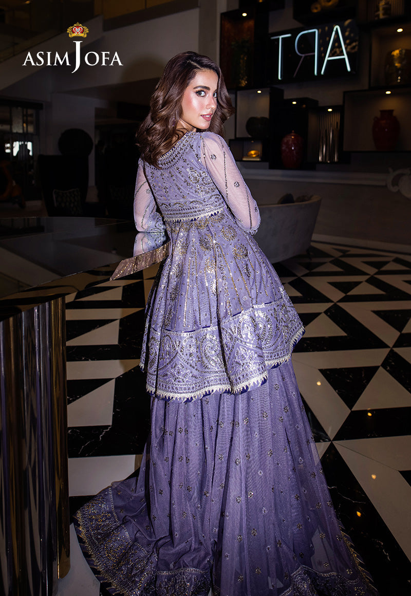 AJFFD-02 EMBROIDERED NET Stitched 3 PCS