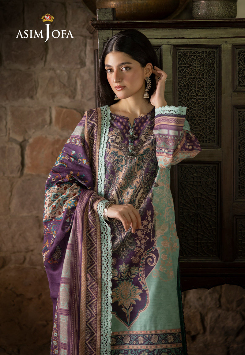 AJUWD-57 PRINTED KHADDAR STITCHED 3 Pcs