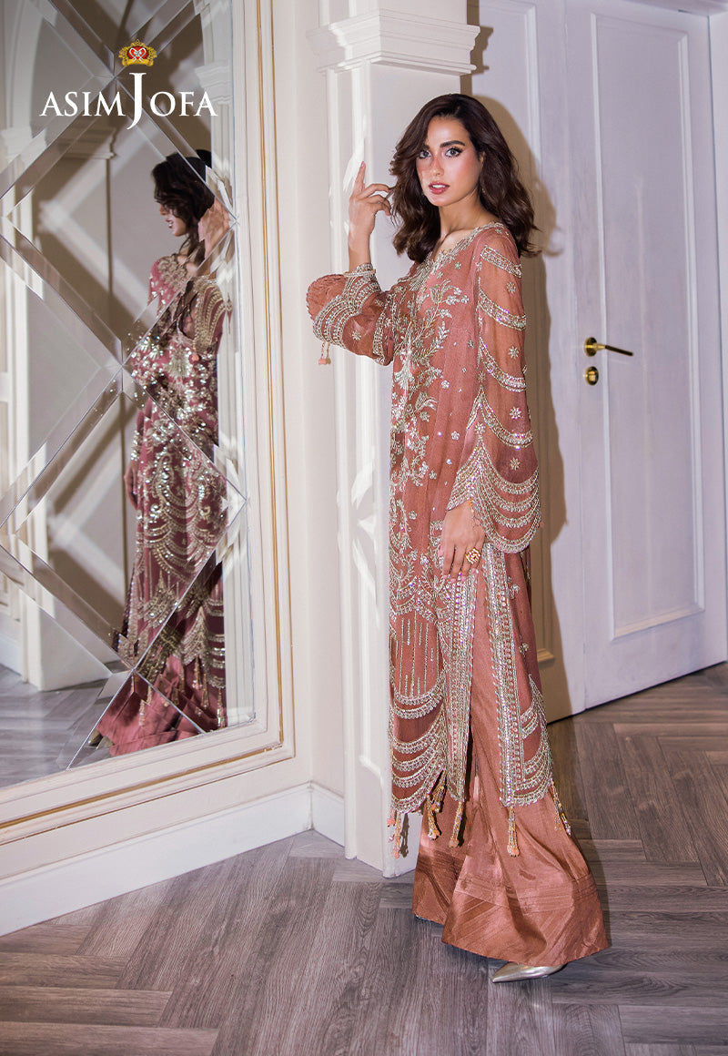 AJFFD-08 EMBROIDERED CHIFFON STITCHED 3 PCS