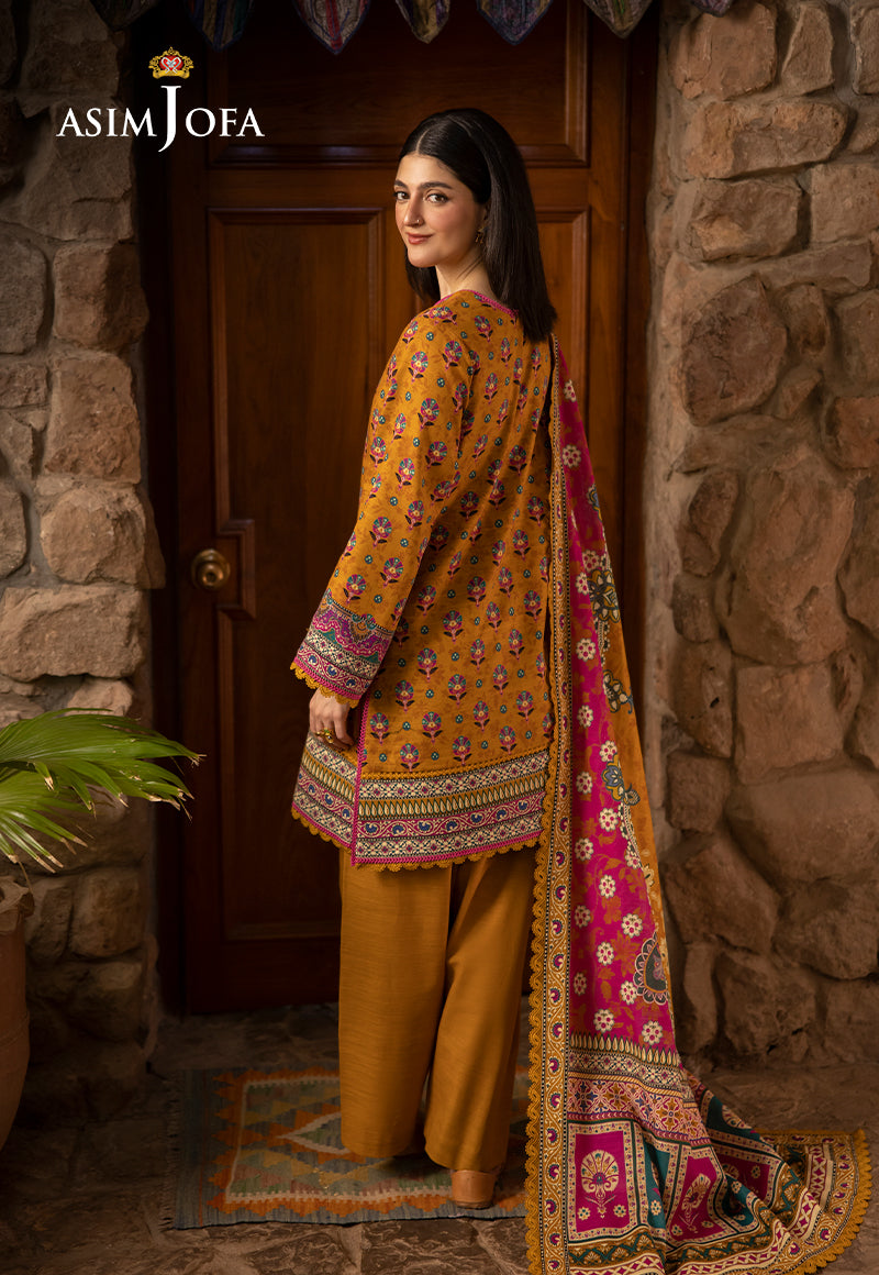 AJUWD-56 PRINTED KHADDAR 3 Pcs