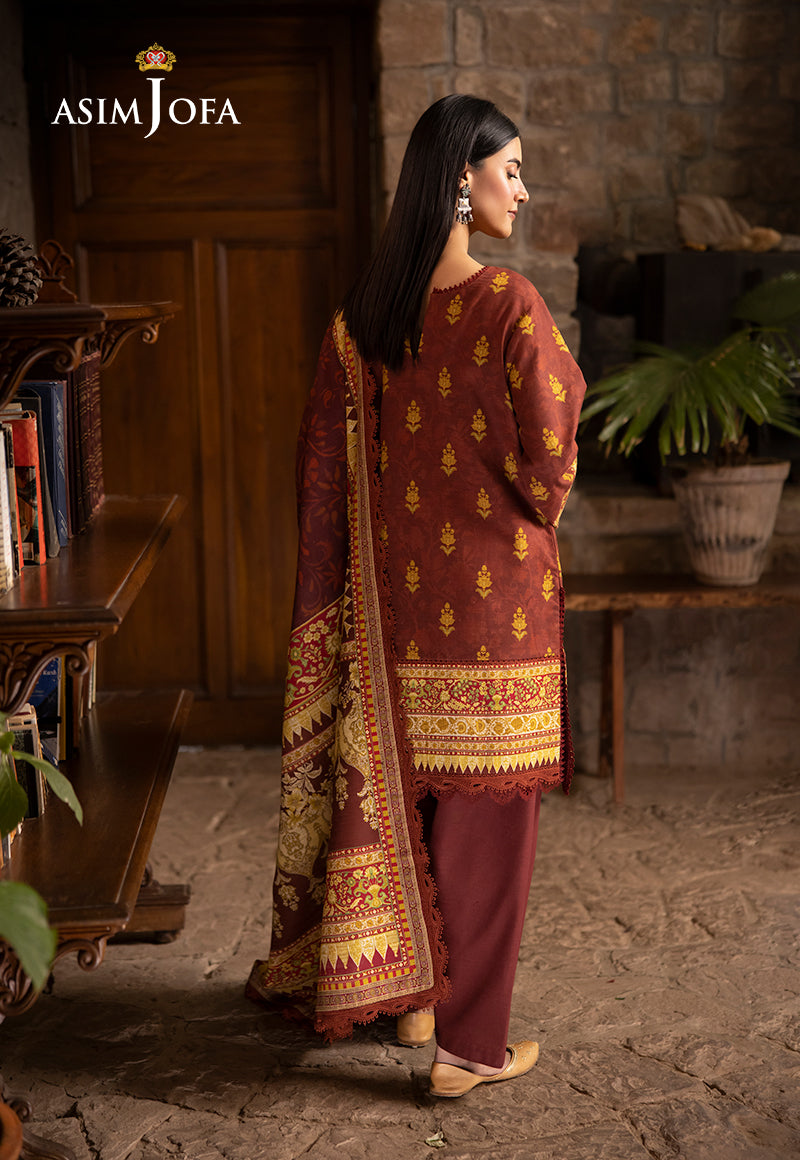 AJUW-59 PRINTED KHADDAR 3 Pcs