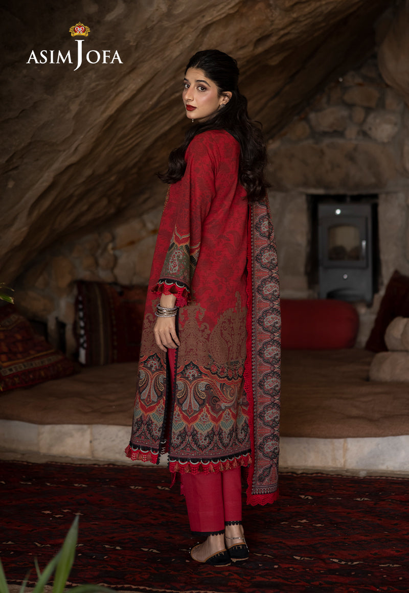 AJUWD-02 EMBROIDERED STITCHED 3 PCS