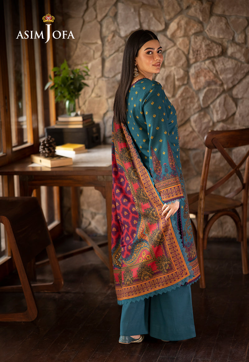 AJUW-52 PRINTED KHADDAR 3 Pcs