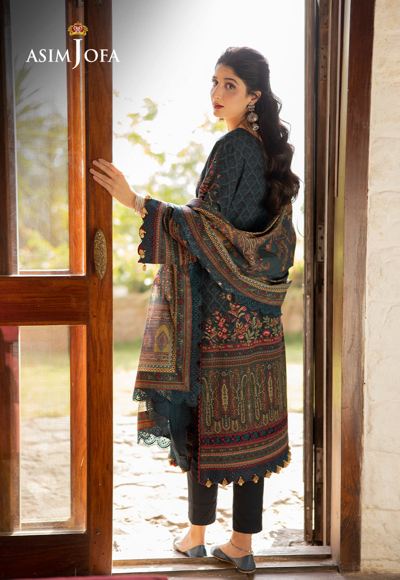AJUWD-03 EMBROIDERED KHADDAR 3 Pcs