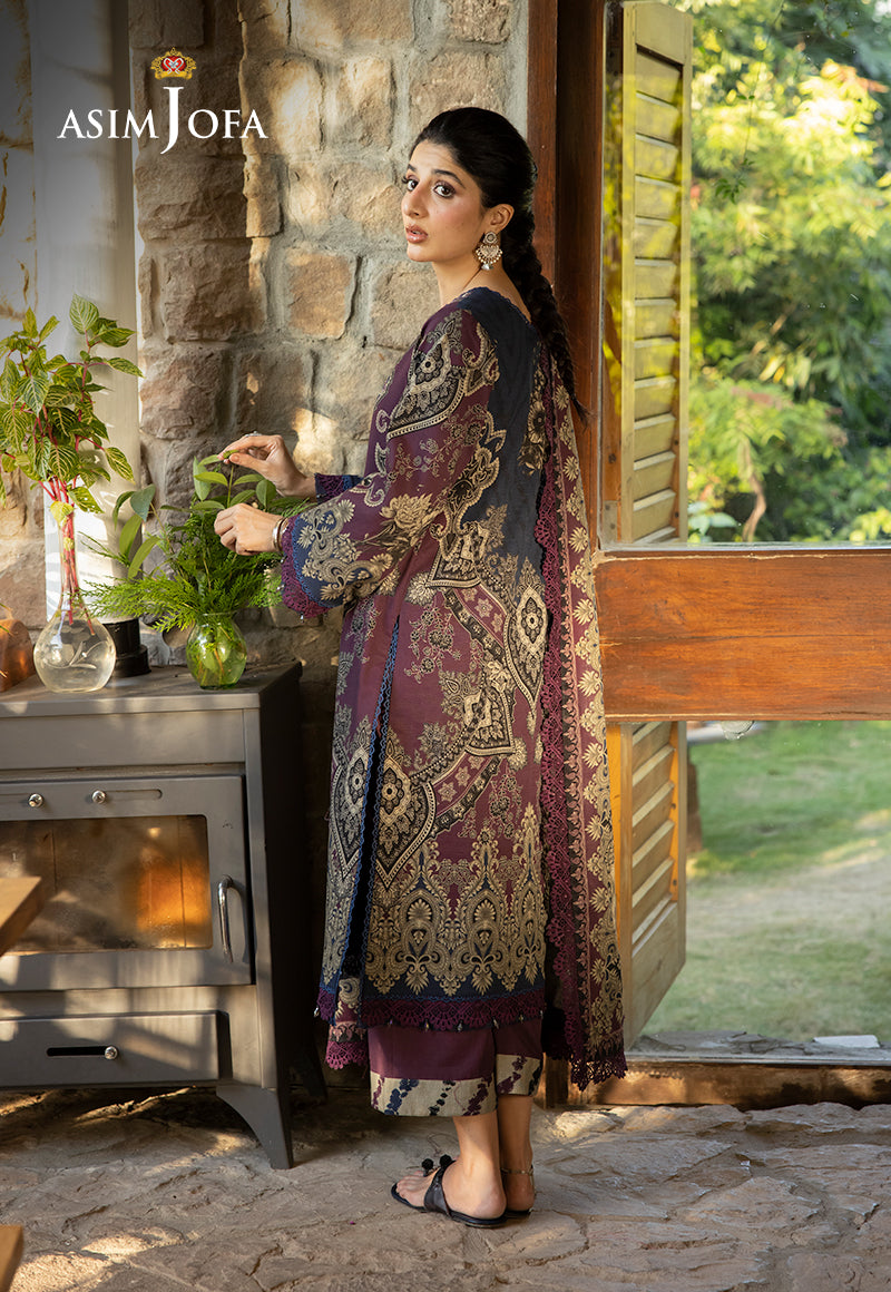 AJUWD-06 EMBROIDERED STITCHED 3 PCS