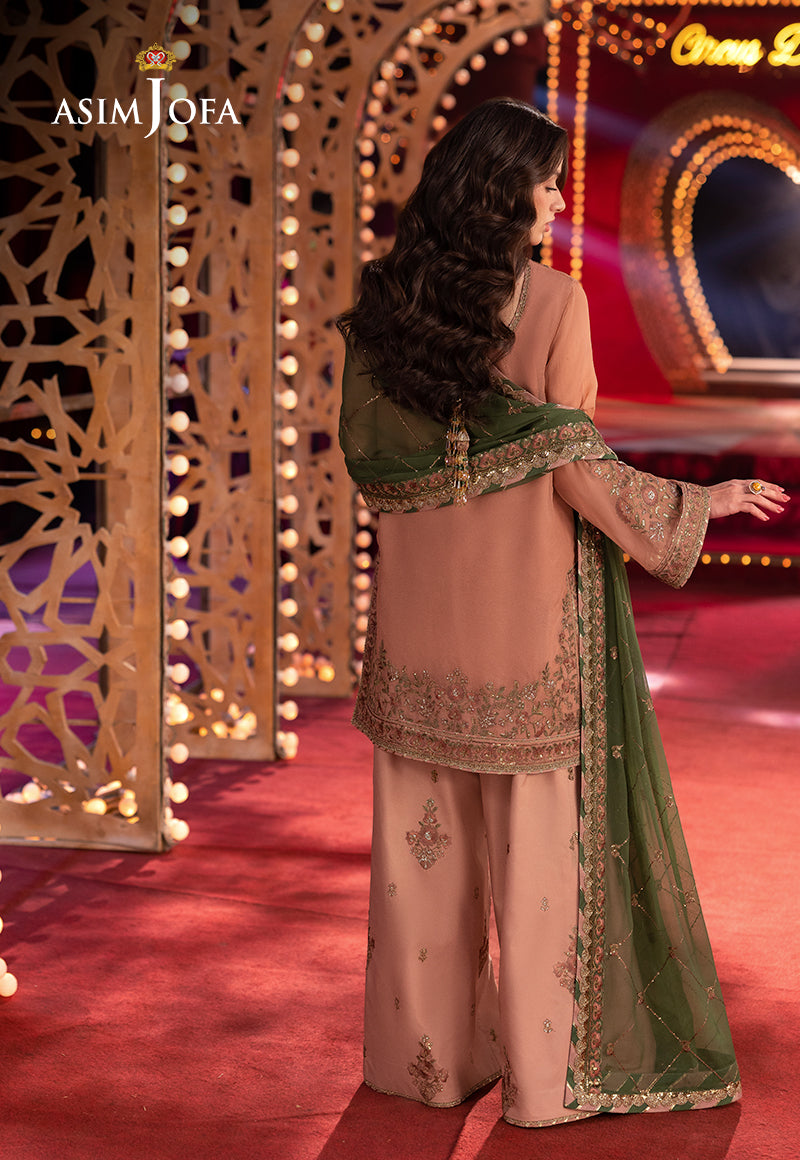 AJLFD-12 EMBROIDERED CHIFFON Stitched 3 PCS