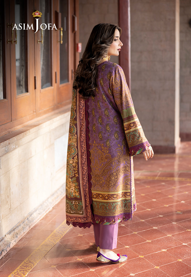 AJUWD-22 EMBROIDERED VISCOSE 3 Pcs