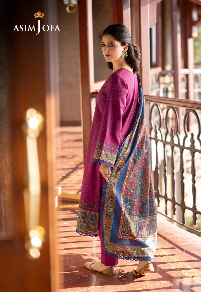 AJUW-51 PRINTED KHADDAR 3 Pcs