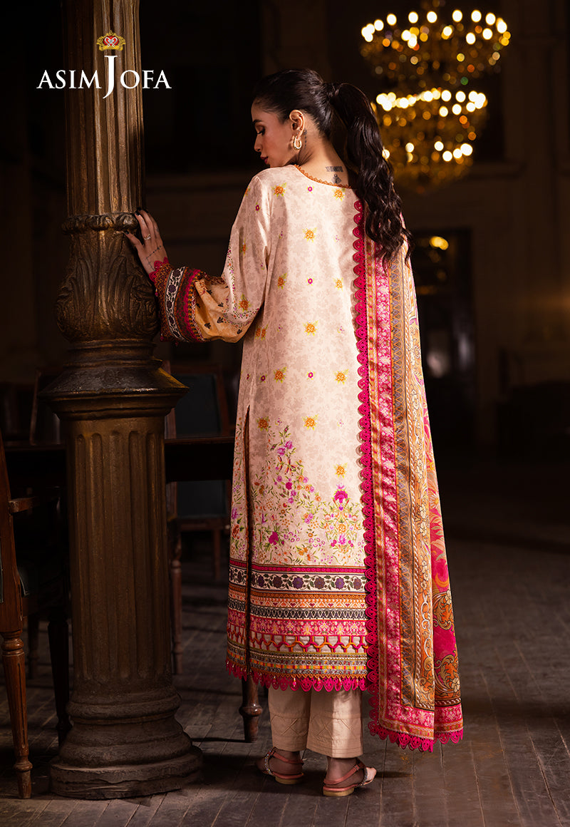 AJUBJ-02 PRINTED EMBROIDERED LAWN 3 PC