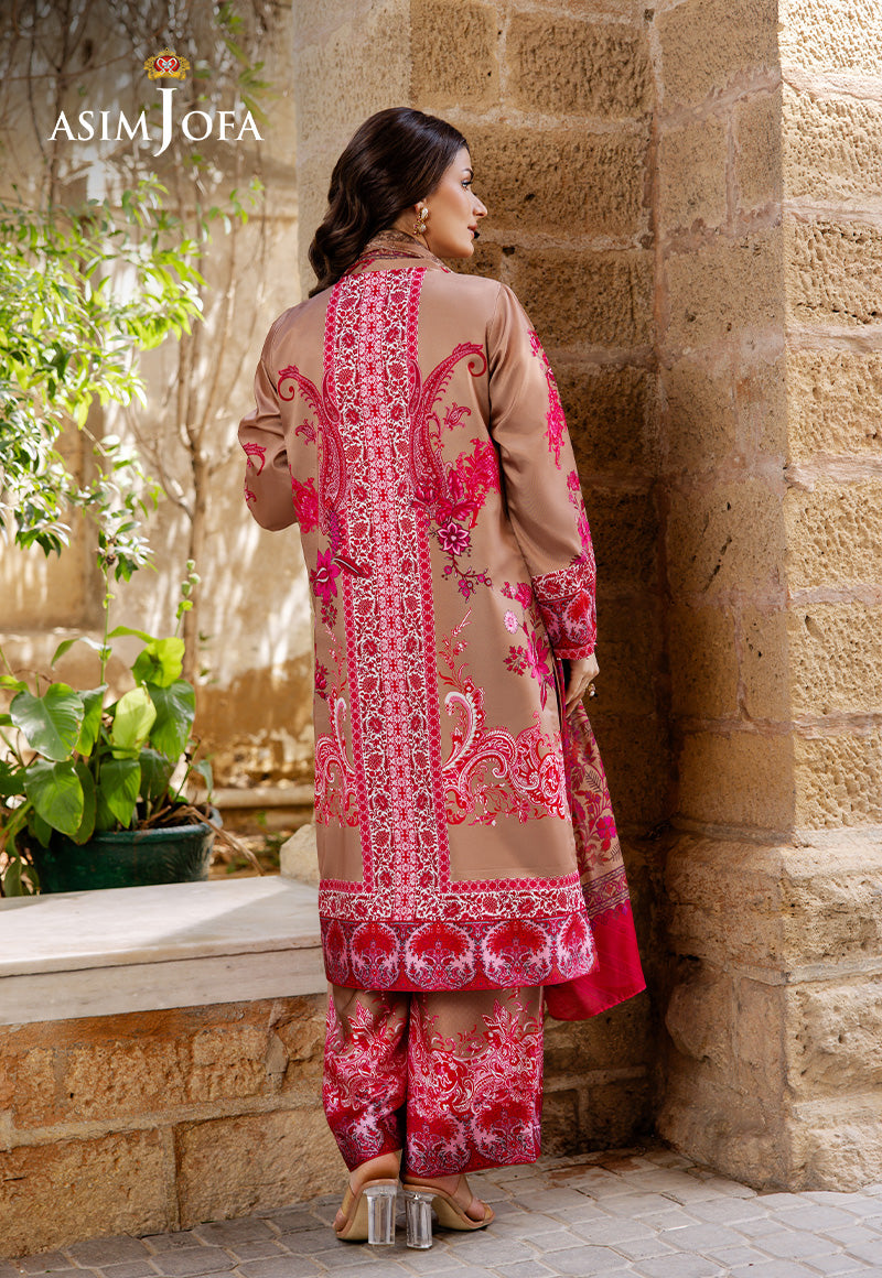 AJPB-202 PRINTED CHARMEUSE SILK STITCHED 3 PCS