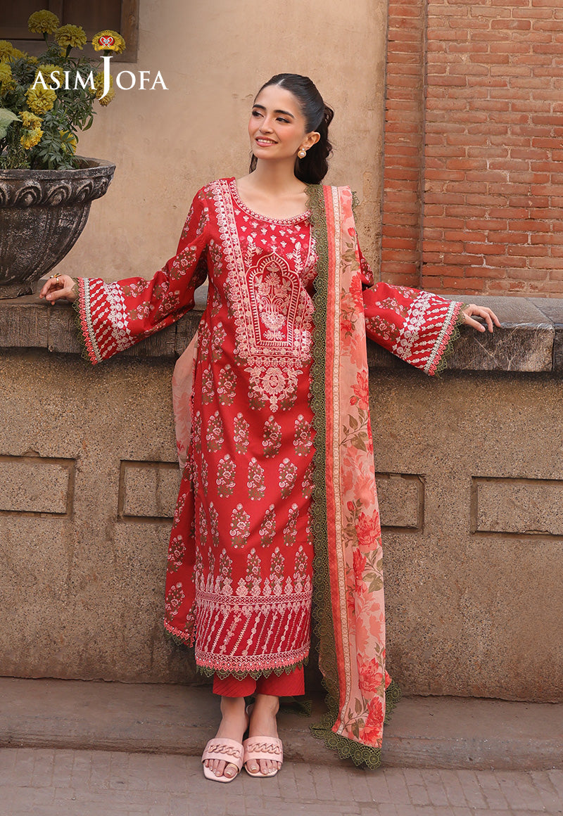 AJUBFD-26 PRINTED EMBROIDERED LAWN Stitched 2 PCS