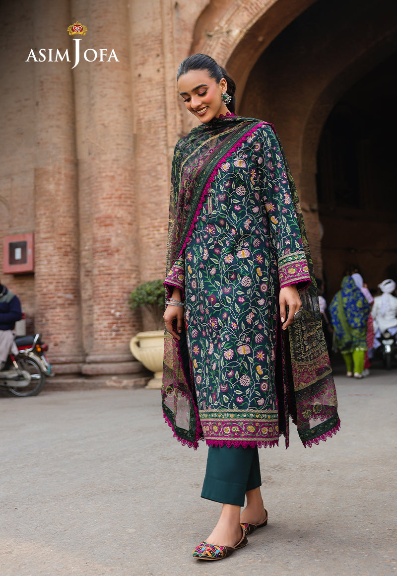 AJUBFD-88 DIGITAL PRINTED LAWN Stitched 3 PCS