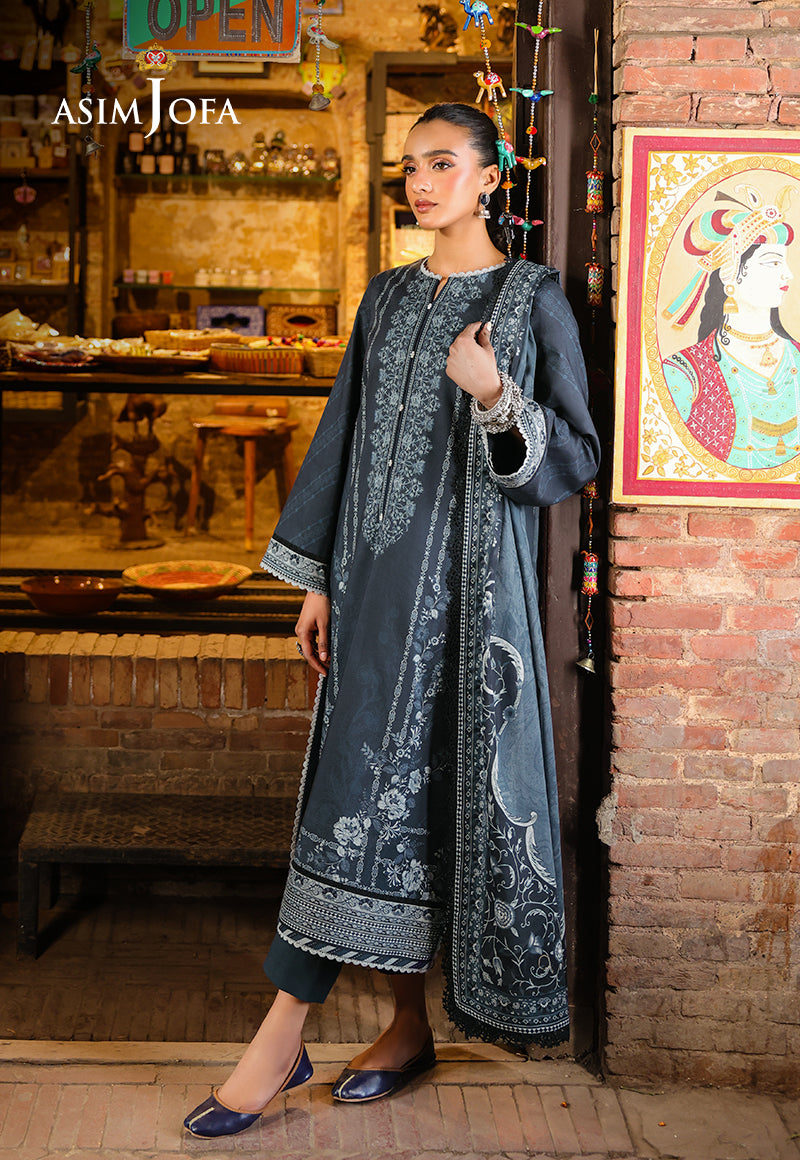 AJUBFD-76 DIGITAL PRINTED LAWN STITCHED 3 PCS