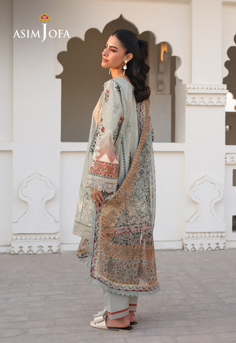 AJUBFD-40 PRINTED EMBROIDERED LAWN STITCHED 3 PCS