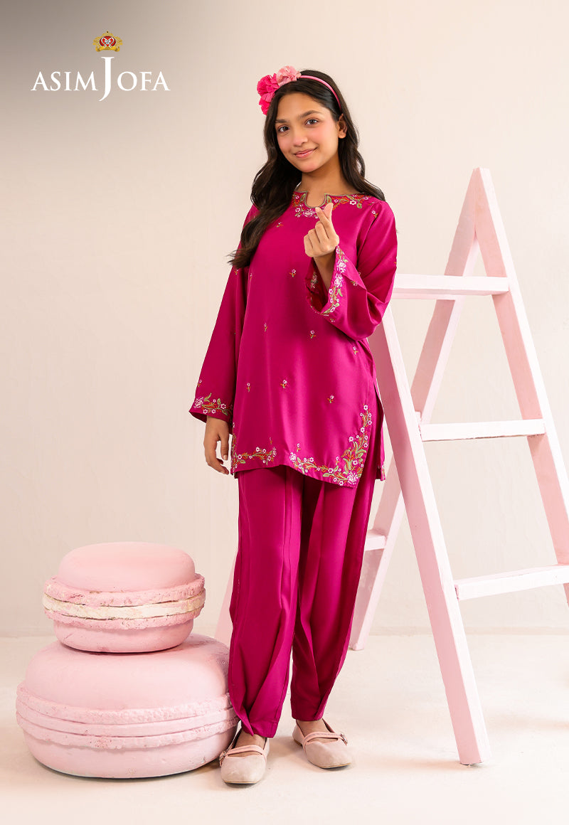 AJKLP-10 Embroidered Malai Silk Stitched 2 Pcs
