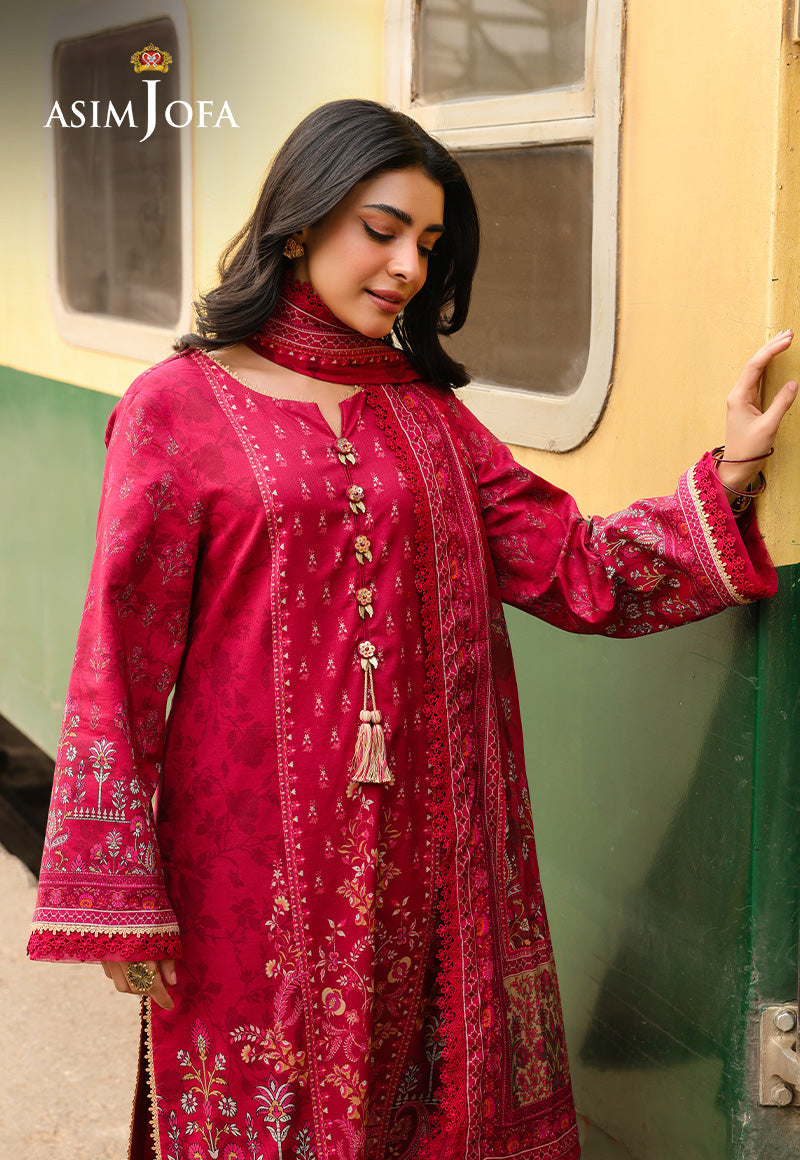 AJUBFD-84 DIGITAL PRINTED LAWN STITCHED 3 PCS
