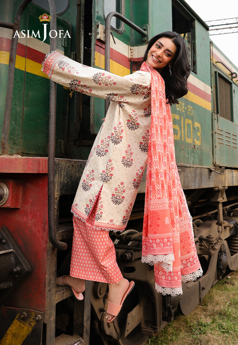 AJUBFD-69 DIGITAL PRINTED LAWN STITCHED 3 PCS