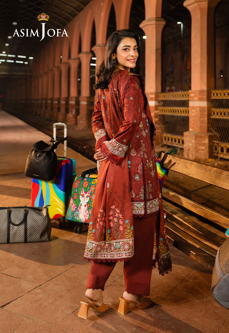 AJUBFD-86 DIGITAL PRINTED LAWN STITCHED 3 PCS