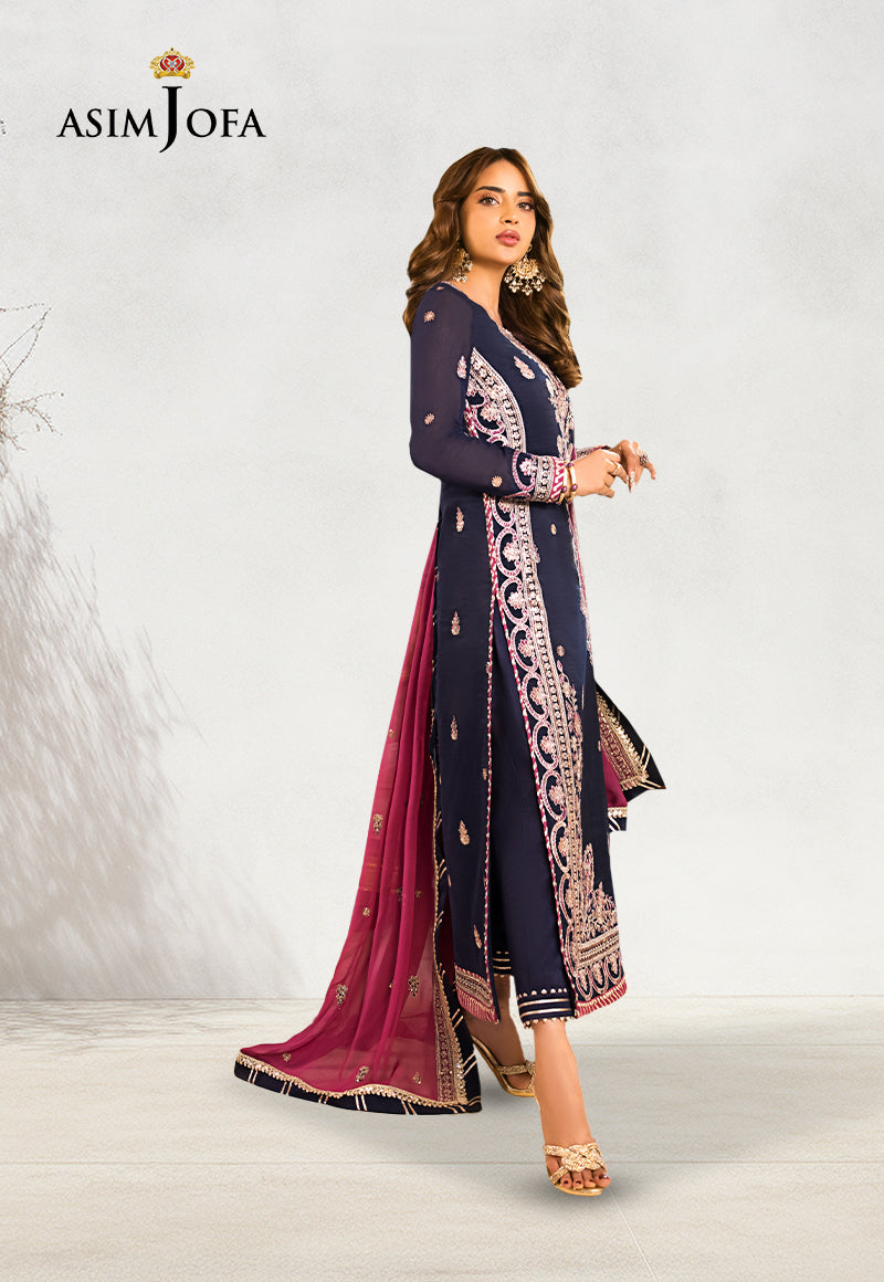 AJSM-09 EMBROIDERED ORGANZA 3 PCS