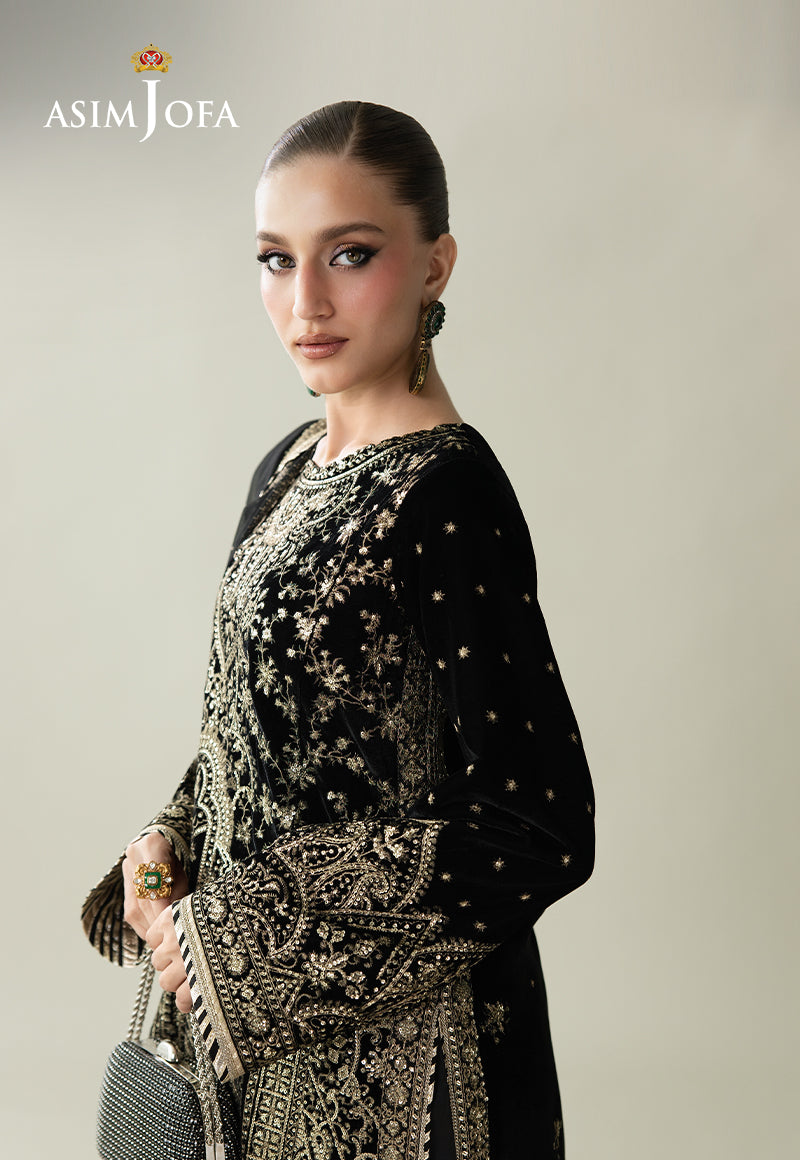 AJULM-01 Embroidered Velvet Unstitched 3 Pcs