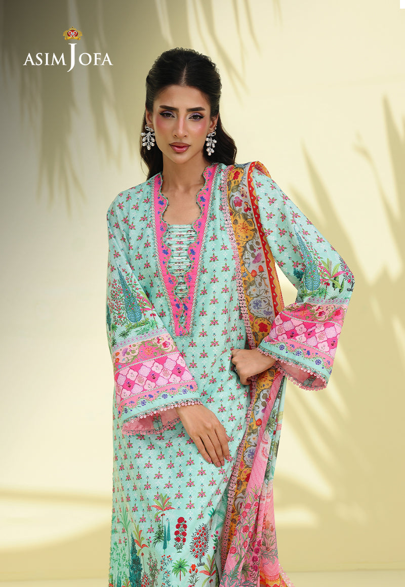 AJUC-07 Printed Crepe Silk Unstitched 3 Pcs