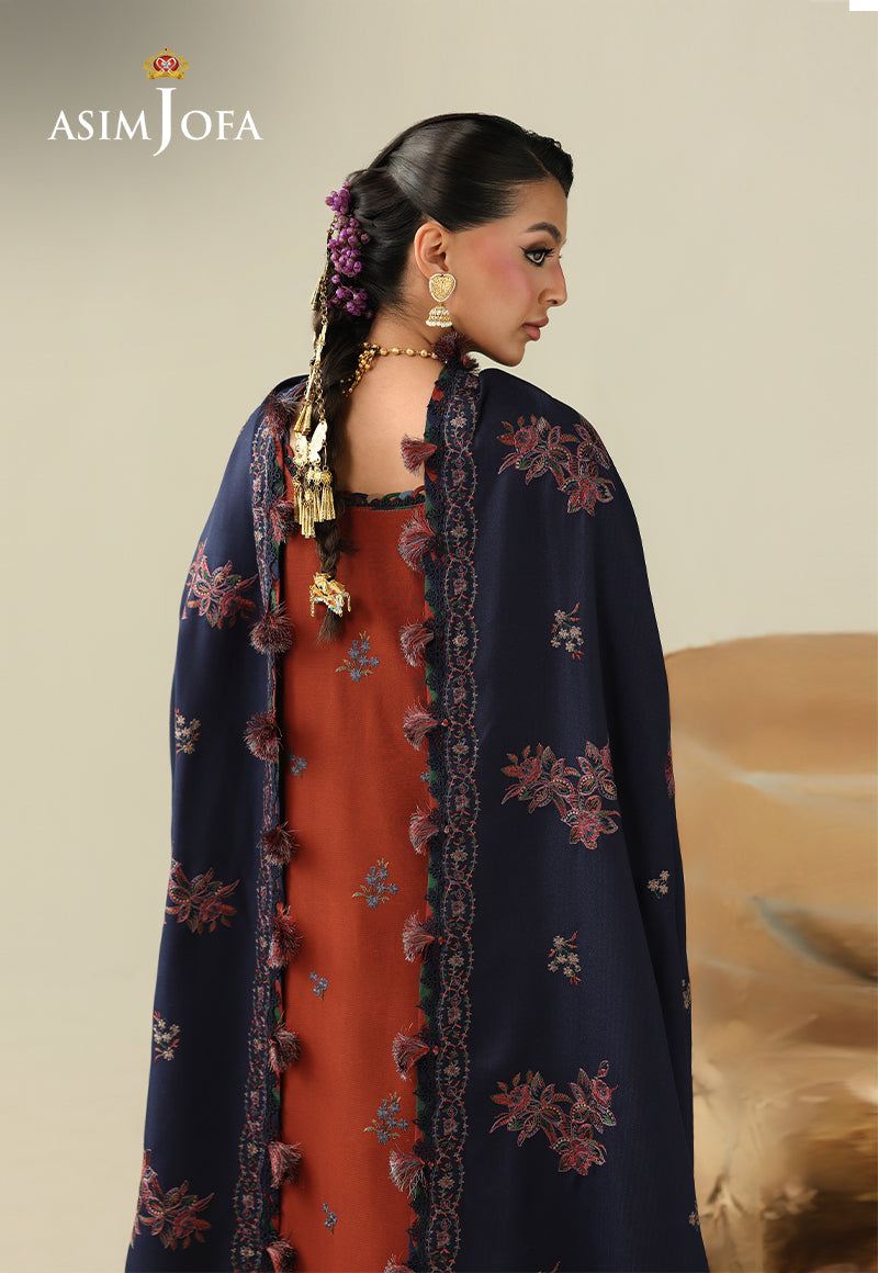 AJULKD-02 Embroidered Rod Stitched 3 Pcs