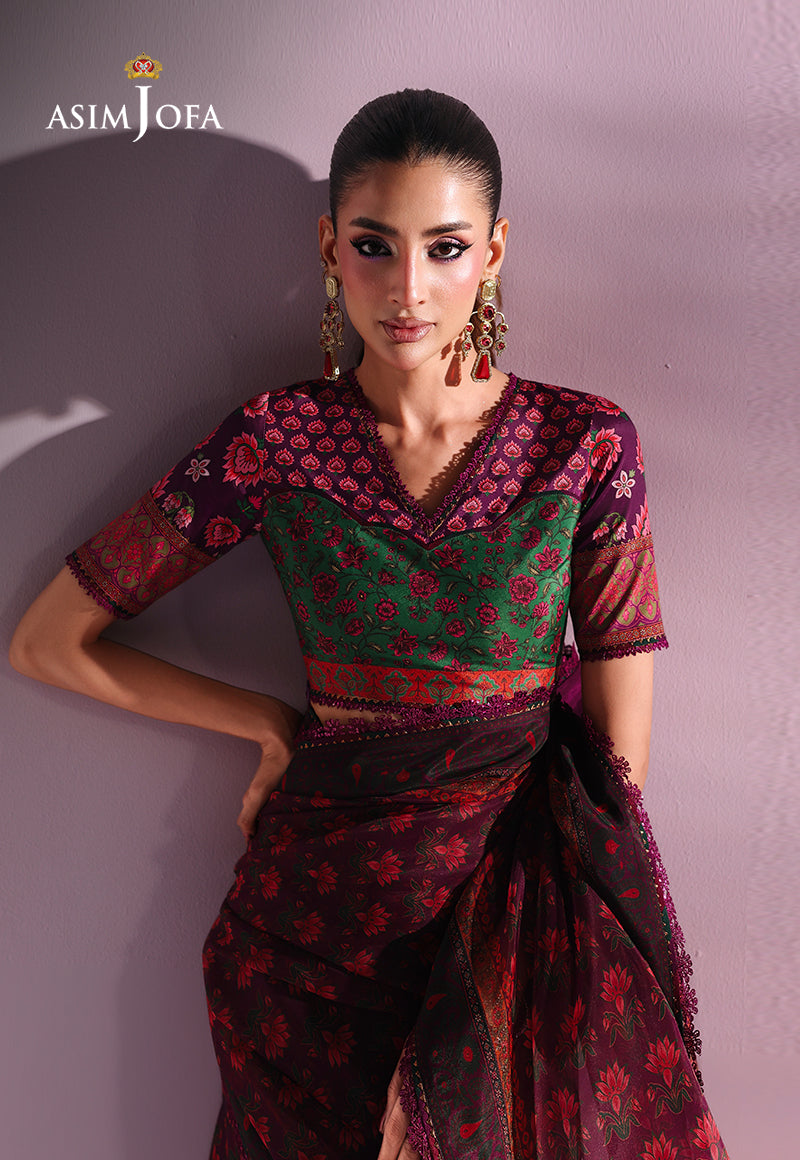 AJUC-10 Printed Organza Unstitched 2 Pcs