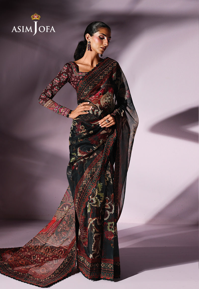 AJUC-09 Printed Organza Unstitched 2 Pcs