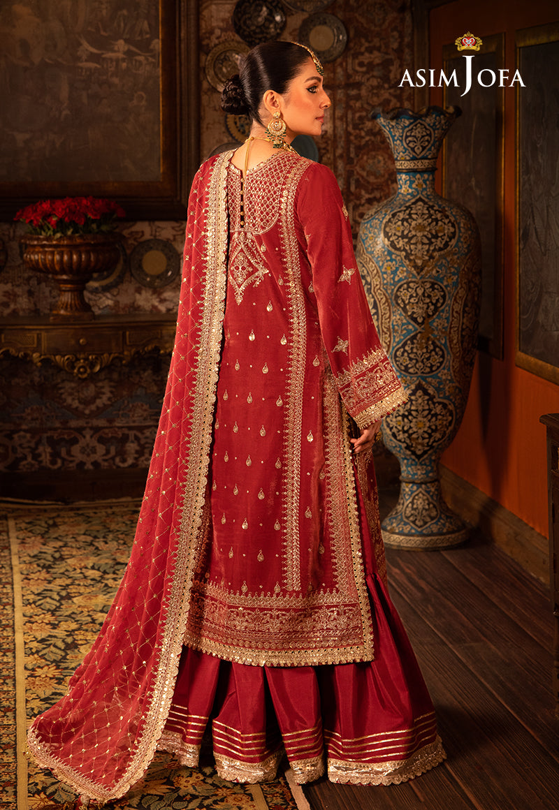 AJMMP-10 EMBROIDERED VELVET 3 PCS STITCHED