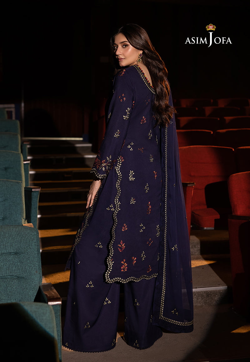AJLLF-12 Embroidered Poly Silk 3 Pcs