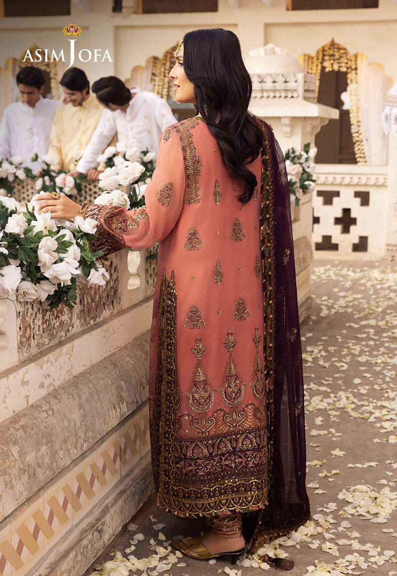AJSHD-13 EMBROIDERED CHIFFON STITCHED 2 PCS