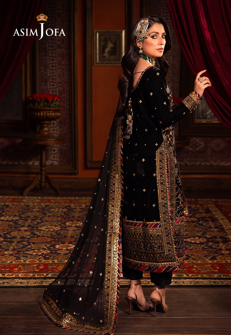 AJMM-08 EMBROIDERED VELVET 3 PCS