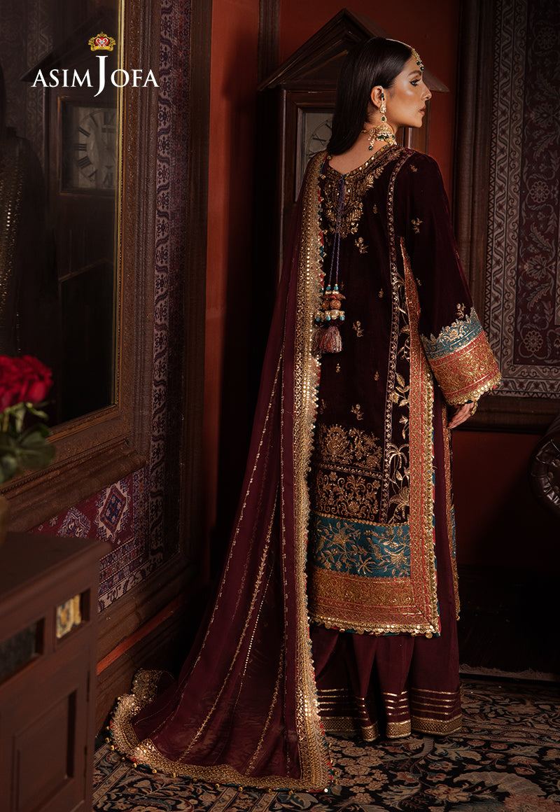 AJMMD-09 EMBROIDERED VELVET 3 PCS